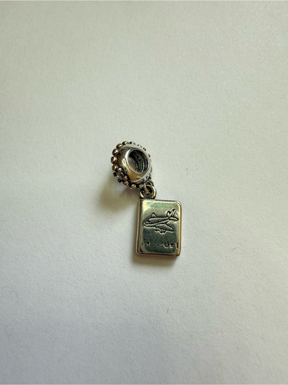 Sterling Silver 925 Cubic Zirconia Dangle Passport Charm